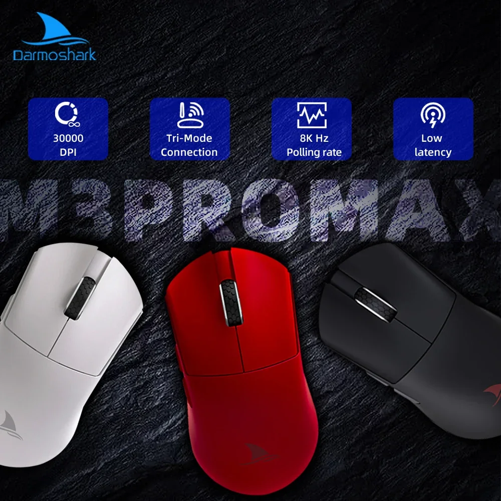 Darmoshark M3PROMAX Wireless Bluetooth Computer Gaming Mouse PAW3950 30000DPI RGB E-Sports Mice For Laptop PC 8K Screen Receiver
Darmoshark M3PROMAX Wireless Bluetooth Computer Gaming Mouse PAW3950 30000DPI RGB E-Sports Mice For Laptop PC 8K Screen Receiver