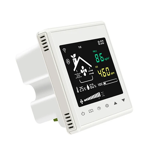 Smart controller with VOC PM2.5 CO2 temperature humidity WIFI remote control used for roof ventilator HVAC controller
Smart controller with VOC PM2.5 CO2 temperature humidity WIFI remote control used for roof ventilator HVAC controller