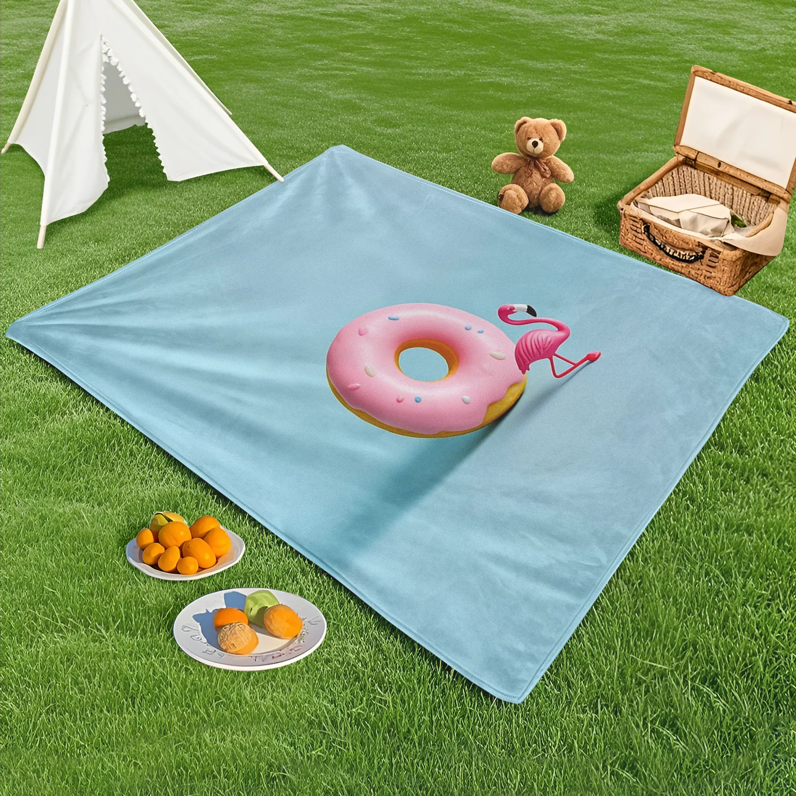Donut Flamingo Inspired Creative Blue Background Outdoor Blanket For Picnics And Beach Adventures With Style
Donut Flamingo Inspired Creative Blue Background Outdoor Blanket For Picnics And Beach Adventures With Style