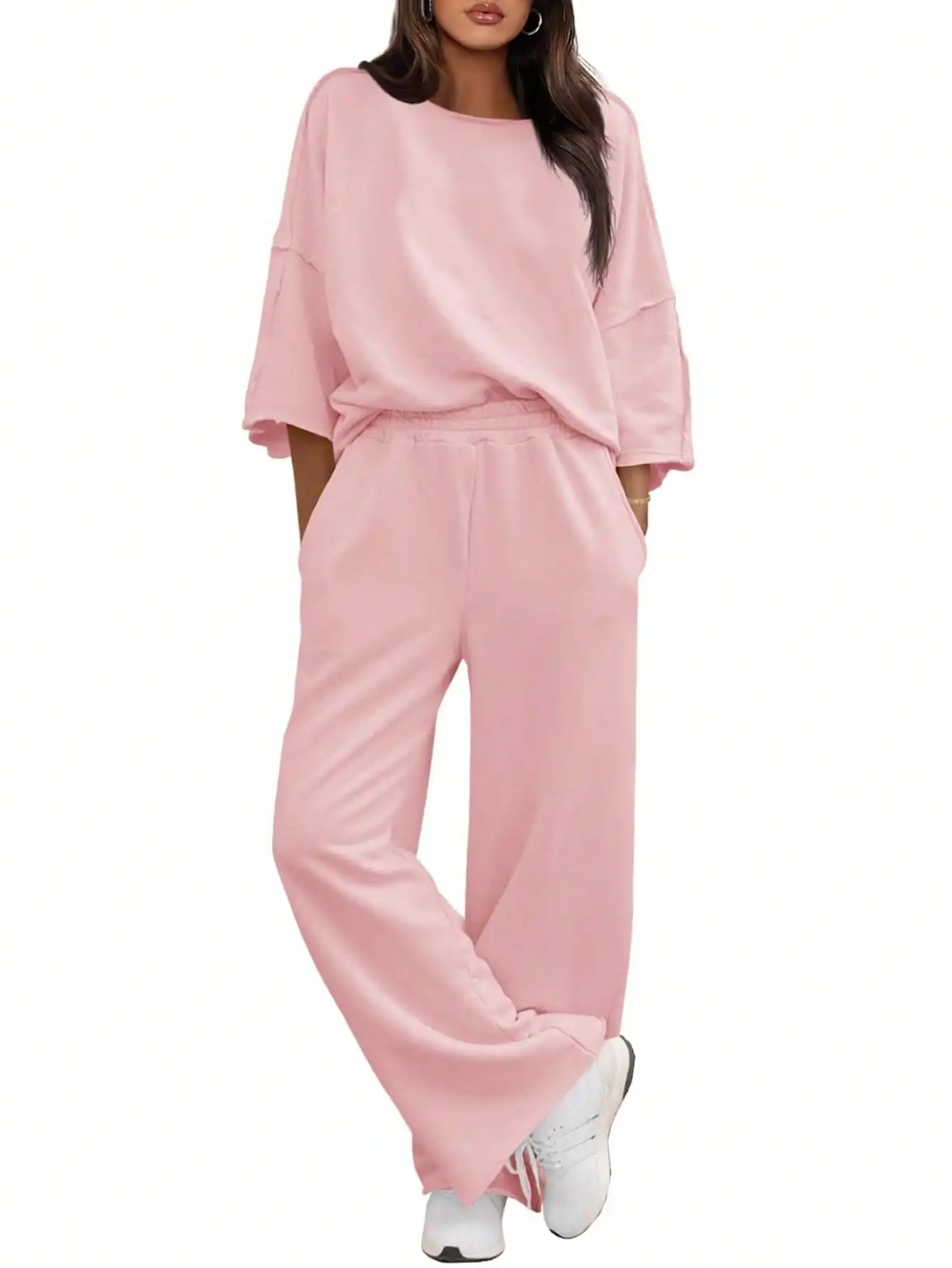 Fisoew женский комплект из двух частей, повседневный топ с поясом и широкие брюки, удобный осенний комплект в тон
Fisoew женский комплект из двух частей, повседневный топ с поясом и широкие брюки, удобный осенний комплект в тон