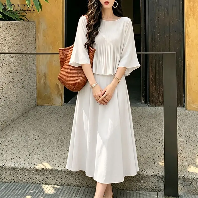 ZANZEA Summer Autumn 2PCS Women Dress Sets Pleated 3/4 Sleeve Tops Long Skirts Two-piece Outfits OL Party Work Matching Sets 3XL
ZANZEA Summer Autumn 2PCS Women Dress Sets Pleated 3/4 Sleeve Tops Long Skirts Two-piece Outfits OL Party Work Matching Sets 3XL