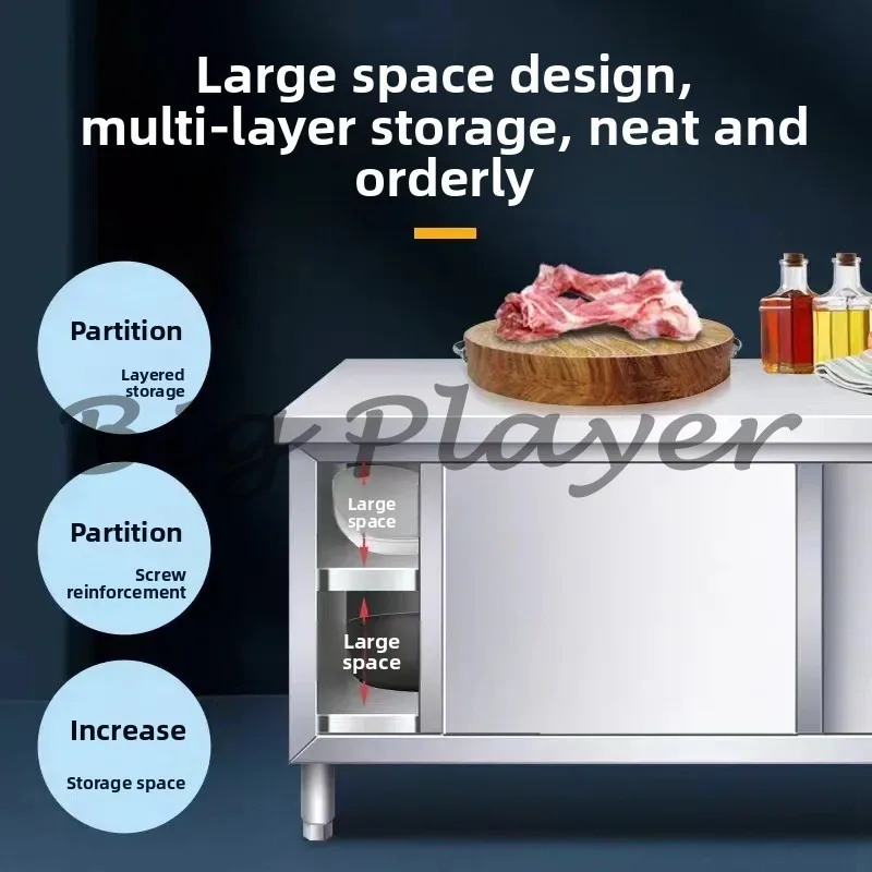 Stainless steel workbench, kitchen special operation countertop, commercial packaging, charging table, household with
Stainless steel workbench, kitchen special operation countertop, commercial packaging, charging table, household with