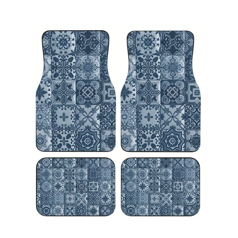 Blue Moroccan Tile Patchwork Car Floor Mats 4pcs, Vintage Ethnic Style Universal Auto Foot Mats, Non-slip & Anti-dirt Car Carpet
Blue Moroccan Tile Patchwork Car Floor Mats 4pcs, Vintage Ethnic Style Universal Auto Foot Mats, Non-slip & Anti-dirt Car Carpet