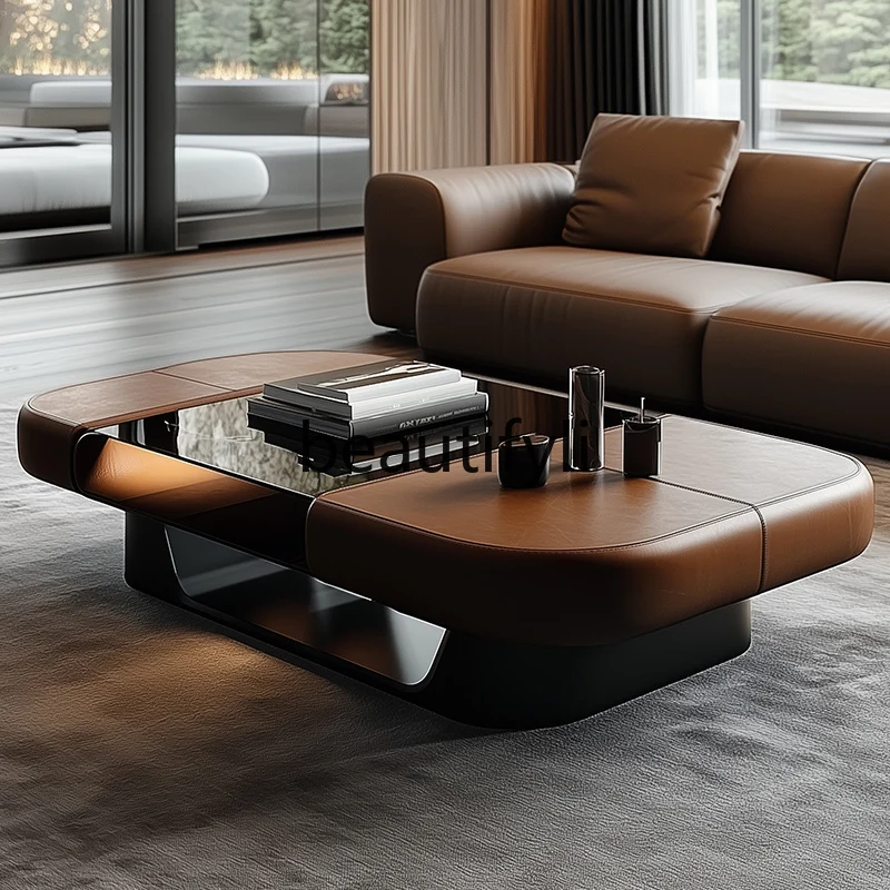 Medieval coffee table living room household hollow rectangle, high-end small apartment saddle leather coffee table
Medieval coffee table living room household hollow rectangle, high-end small apartment saddle leather coffee table