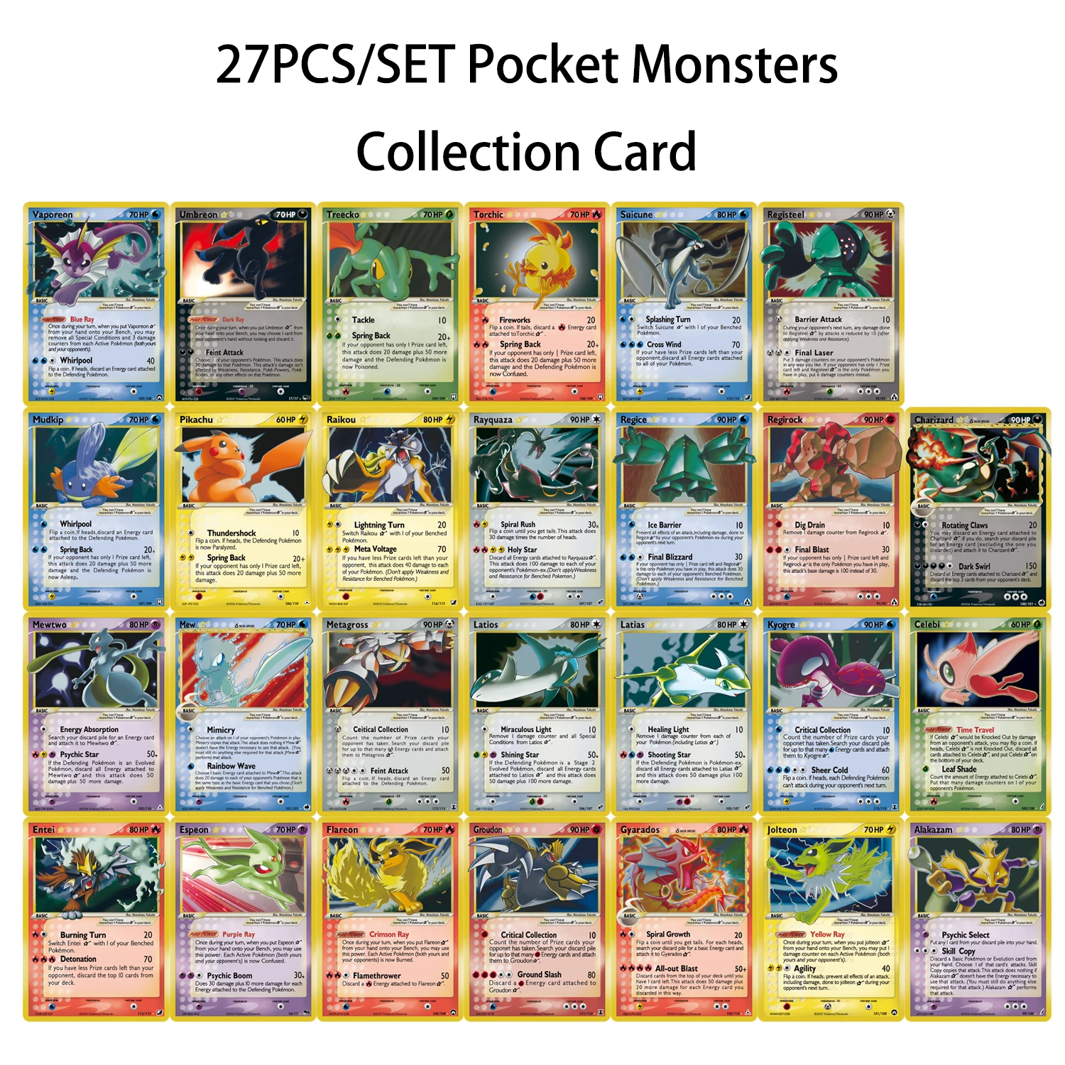27 шт./компл., английские буквы PTCG STAR Charizard, фольгированная карта DIY EX POP серии, альтернативная карта для мальчиков, коллекционные подарки
27 шт./компл., английские буквы PTCG STAR Charizard, фольгированная карта DIY EX POP серии, альтернативная карта для мальчиков, коллекционные подарки