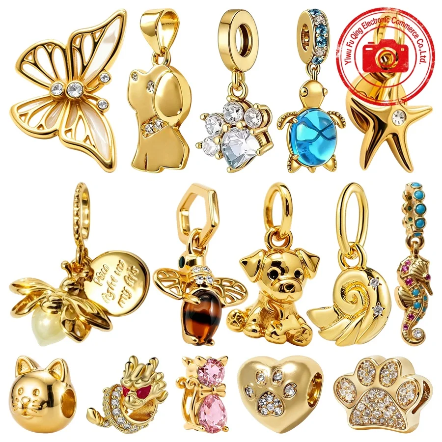 New Golden Animal Charms DIY Jewelry Gifts Firefly Bee Butterfly Sea Turtle Seahorse Pet Cat Lion Beads Fit Original Bracelets
New Golden Animal Charms DIY Jewelry Gifts Firefly Bee Butterfly Sea Turtle Seahorse Pet Cat Lion Beads Fit Original Bracelets