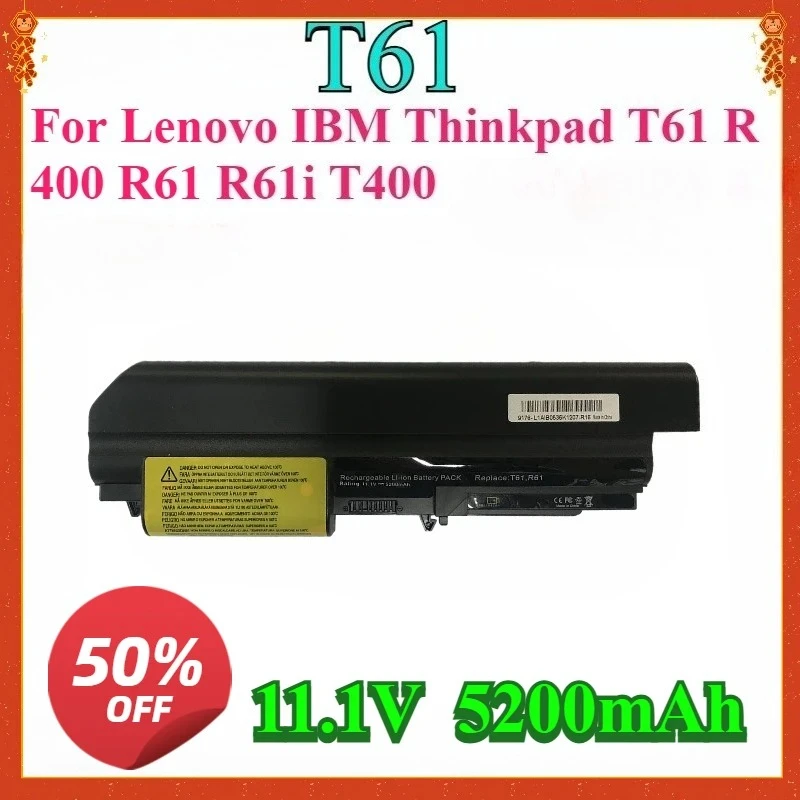 New Laptop Battery for Lenovo IBM Thinkpad T61 R400 R61 R61i T400 43R2499 42T4644 42T4531 T61 R61 R61i Series 5200mAh 11.1V
New Laptop Battery for Lenovo IBM Thinkpad T61 R400 R61 R61i T400 43R2499 42T4644 42T4531 T61 R61 R61i Series 5200mAh 11.1V