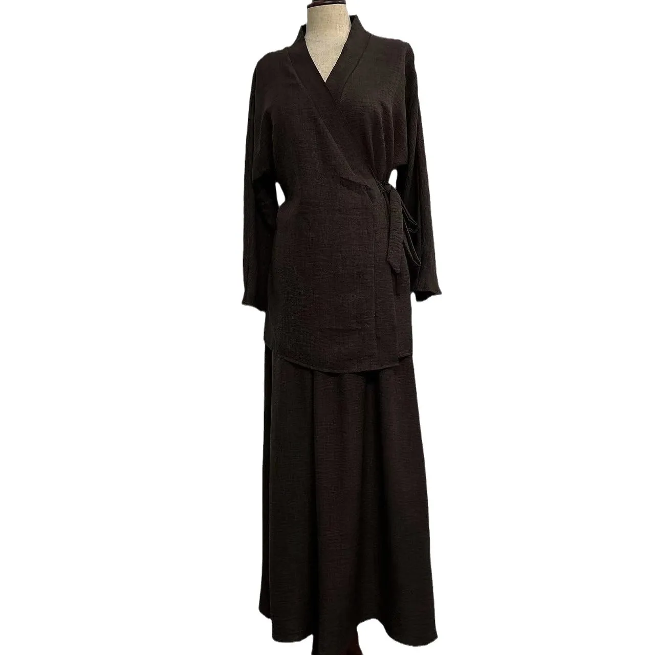 Fashion Modest Muslim Matching Set 2 Piece Dress Women Kimono Lace Up Tops Skirt Suit Dubai Turkey Kaftan Abaya Ramadan Outfits
Fashion Modest Muslim Matching Set 2 Piece Dress Women Kimono Lace Up Tops Skirt Suit Dubai Turkey Kaftan Abaya Ramadan Outfits