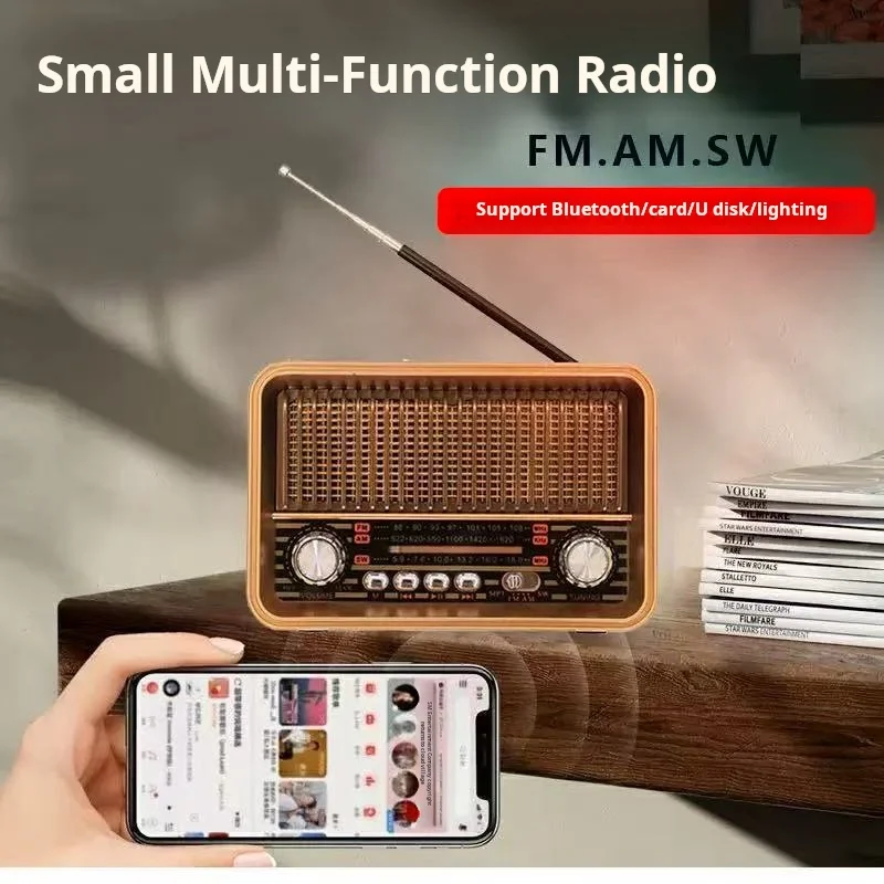 Portable FM AM SW Radio Multi-band Vintage Radios Wireless Bluetooth Speaker with LED Flashlight Supportt TF Card U Disk AUX
Portable FM AM SW Radio Multi-band Vintage Radios Wireless Bluetooth Speaker with LED Flashlight Supportt TF Card U Disk AUX