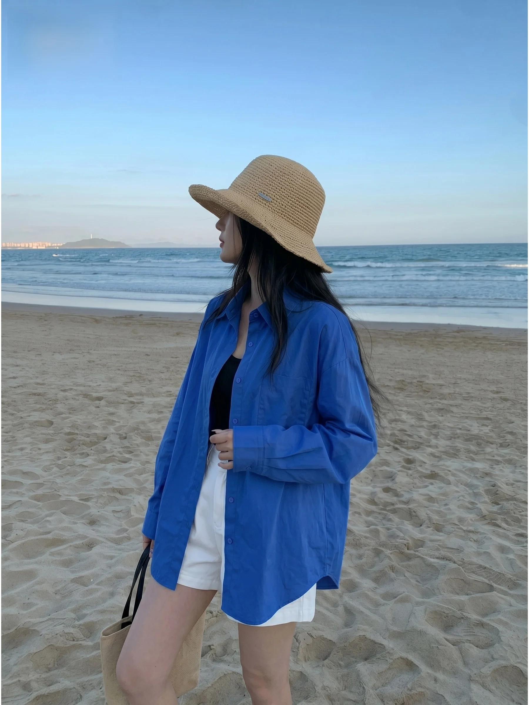Blue Collar Long Sleeve Loose Women's Shirt Casual Style Summer Loose Fit Slimming Feeling Quality Top Casual Fashion
Blue Collar Long Sleeve Loose Women's Shirt Casual Style Summer Loose Fit Slimming Feeling Quality Top Casual Fashion