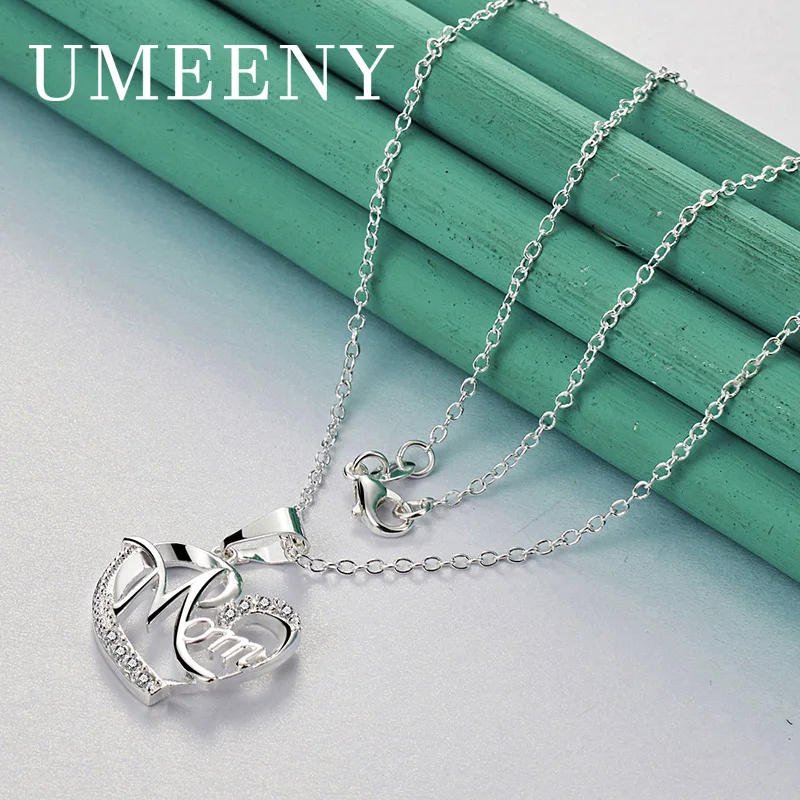 Fashion 925 Sterling Silver 16-30 Inch Beautiful Mom Heart Shaped Zirconia Necklace Women Accessories Gift Simple
Fashion 925 Sterling Silver 16-30 Inch Beautiful Mom Heart Shaped Zirconia Necklace Women Accessories Gift Simple