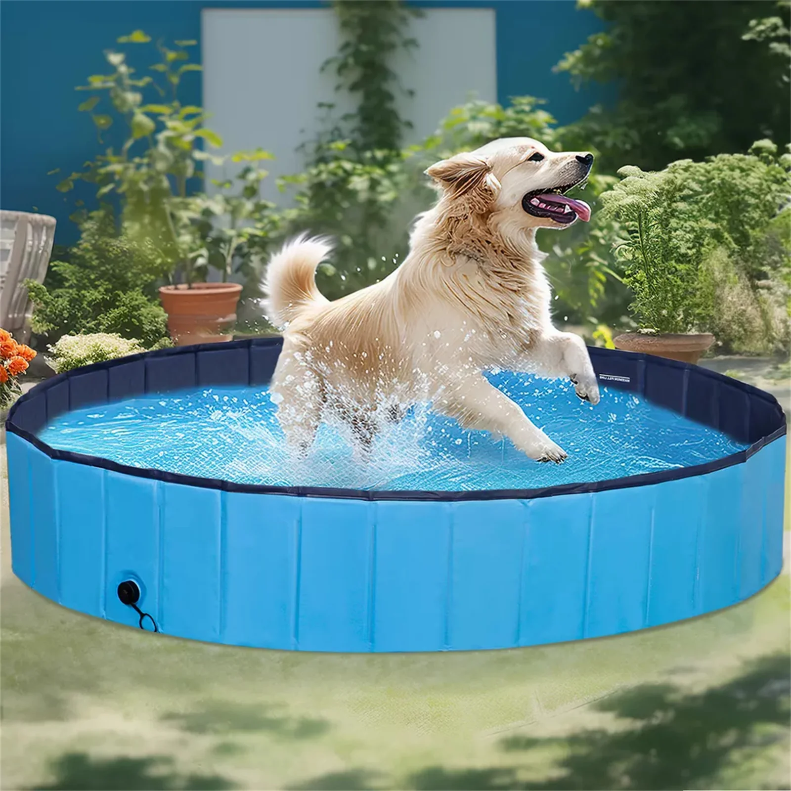 Foldable Plastic Pet Swimming Pool, Puppy and Cat Shower, Outdoor and Indoor, Blue
Foldable Plastic Pet Swimming Pool, Puppy and Cat Shower, Outdoor and Indoor, Blue