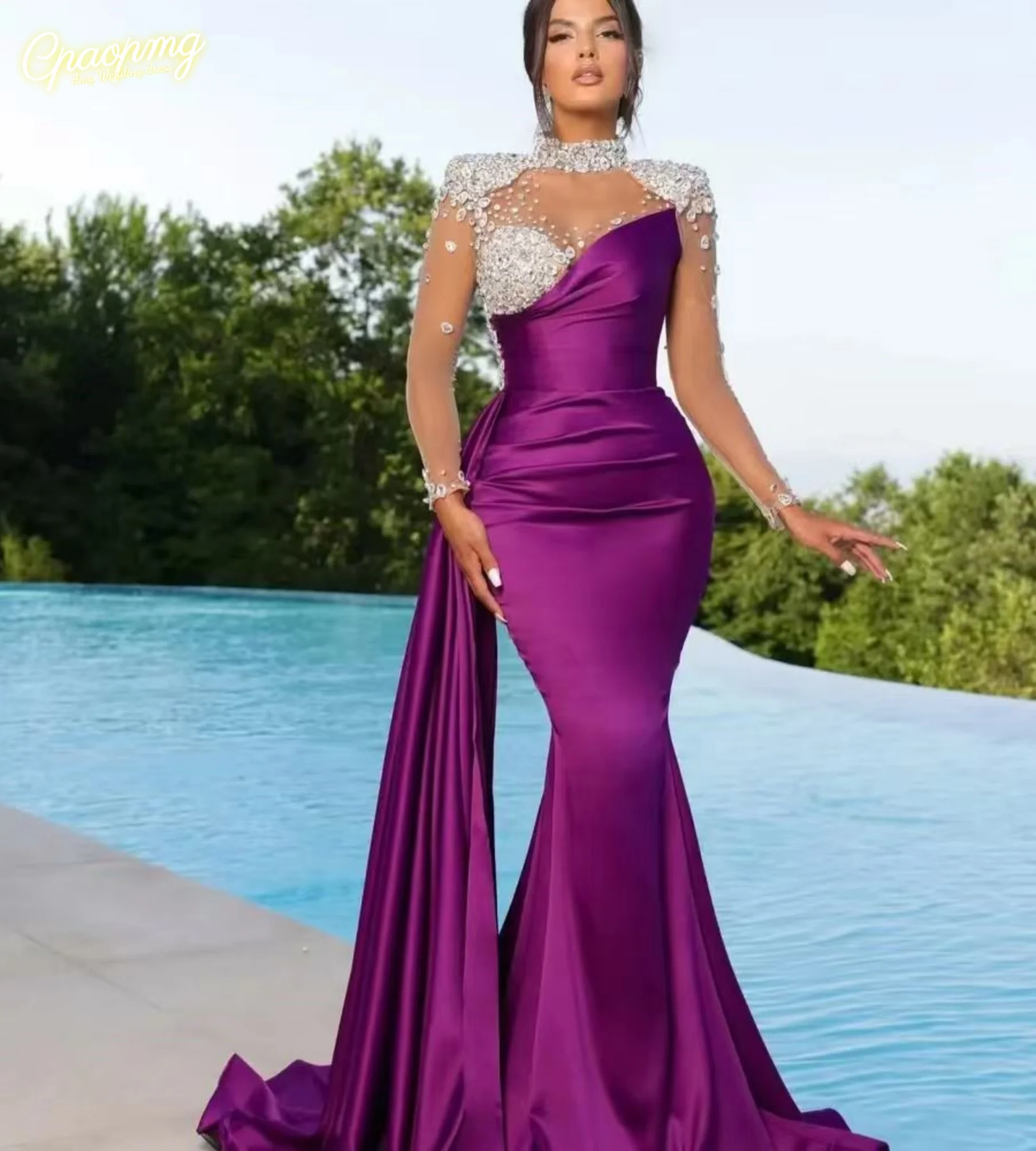Элегантное фиолетовое вечернее платье русалки по индивидуальному заказу, вечернее платье с высоким воротником и бисером, платье для выпускного вечера, иллюзия, платье макси с длинными рукавами
Элегантное фиолетовое вечернее платье русалки по индивидуальному заказу, вечернее платье с высоким воротником и бисером, платье для выпускного вечера, иллюзия, платье макси с длинными рукавами