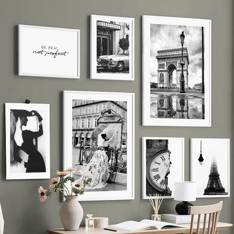 Vintage Car Black & White Wall Art Canvas Painting - Paris Arc De Triomphe Towel Arch Decorative Poster for Living Room
Vintage Car Black & White Wall Art Canvas Painting - Paris Arc De Triomphe Towel Arch Decorative Poster for Living Room