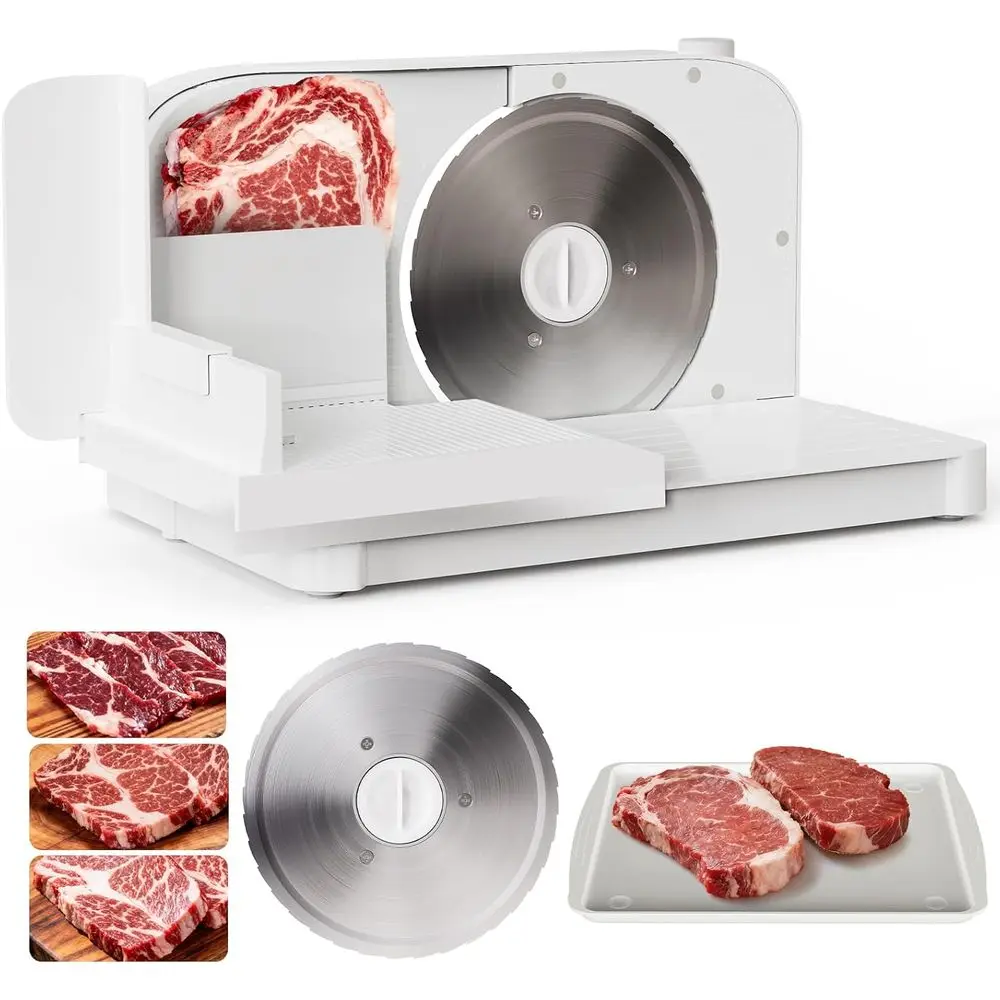 Portable 150W Electric Meat Slicer with 6.7 Removable Stainless Steel Blade, Adjustable Thickness, and Dual Safety Locks for Del
Portable 150W Electric Meat Slicer with 6.7 Removable Stainless Steel Blade, Adjustable Thickness, and Dual Safety Locks for Del
