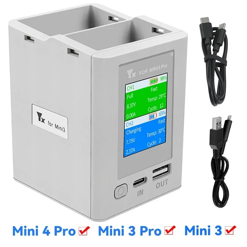 Bi-Directional Digital Display Charging Hub Battery Smart Charger for DJI Mini 4 Pro/Mini 3 Pro Charge Manager Power Bank Drone
Bi-Directional Digital Display Charging Hub Battery Smart Charger for DJI Mini 4 Pro/Mini 3 Pro Charge Manager Power Bank Drone