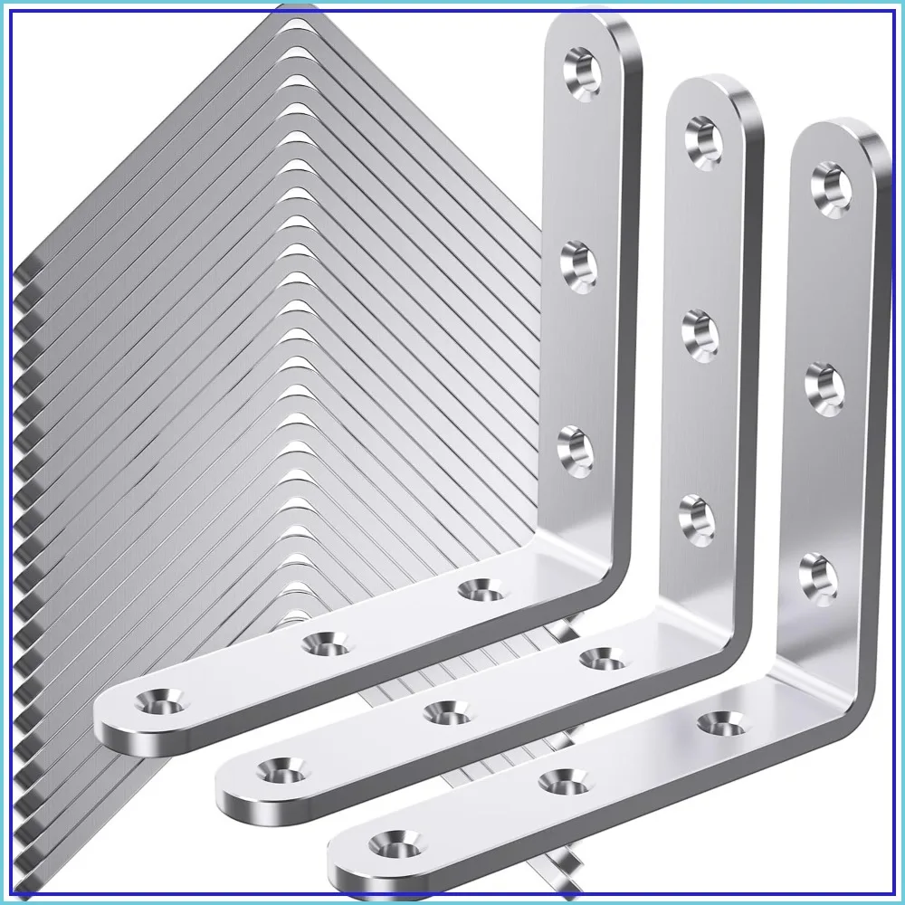 25Pcs 4x4 Heavy Duty Stainless Steel Angle Brackets, 3mm Thick Corner Braces for Wood Shelves
25Pcs 4x4 Heavy Duty Stainless Steel Angle Brackets, 3mm Thick Corner Braces for Wood Shelves