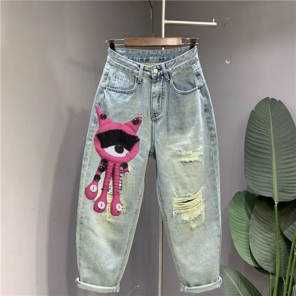 Trendy Heavy Du Retro Hole Denim Jeans Women Casual Harlan Loose Slimming Versatile Dad Pants Wide Leg Jeans
Trendy Heavy Du Retro Hole Denim Jeans Women Casual Harlan Loose Slimming Versatile Dad Pants Wide Leg Jeans