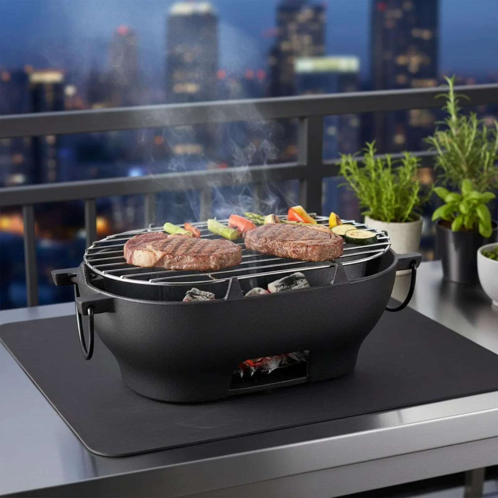 Oval Barbecue Roasting Pan Even Heat Distribution Portable Wood-Fired Cooker Portable Countertop Hibachi Removable Grate
Oval Barbecue Roasting Pan Even Heat Distribution Portable Wood-Fired Cooker Portable Countertop Hibachi Removable Grate