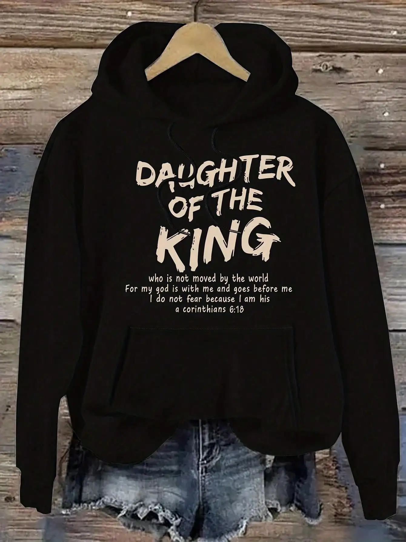 Women's Oversized Cropped Hoodie with Inspirational Graphic Print - Poly Knit, Pockets, Casual Wear
Women's Oversized Cropped Hoodie with Inspirational Graphic Print - Poly Knit, Pockets, Casual Wear