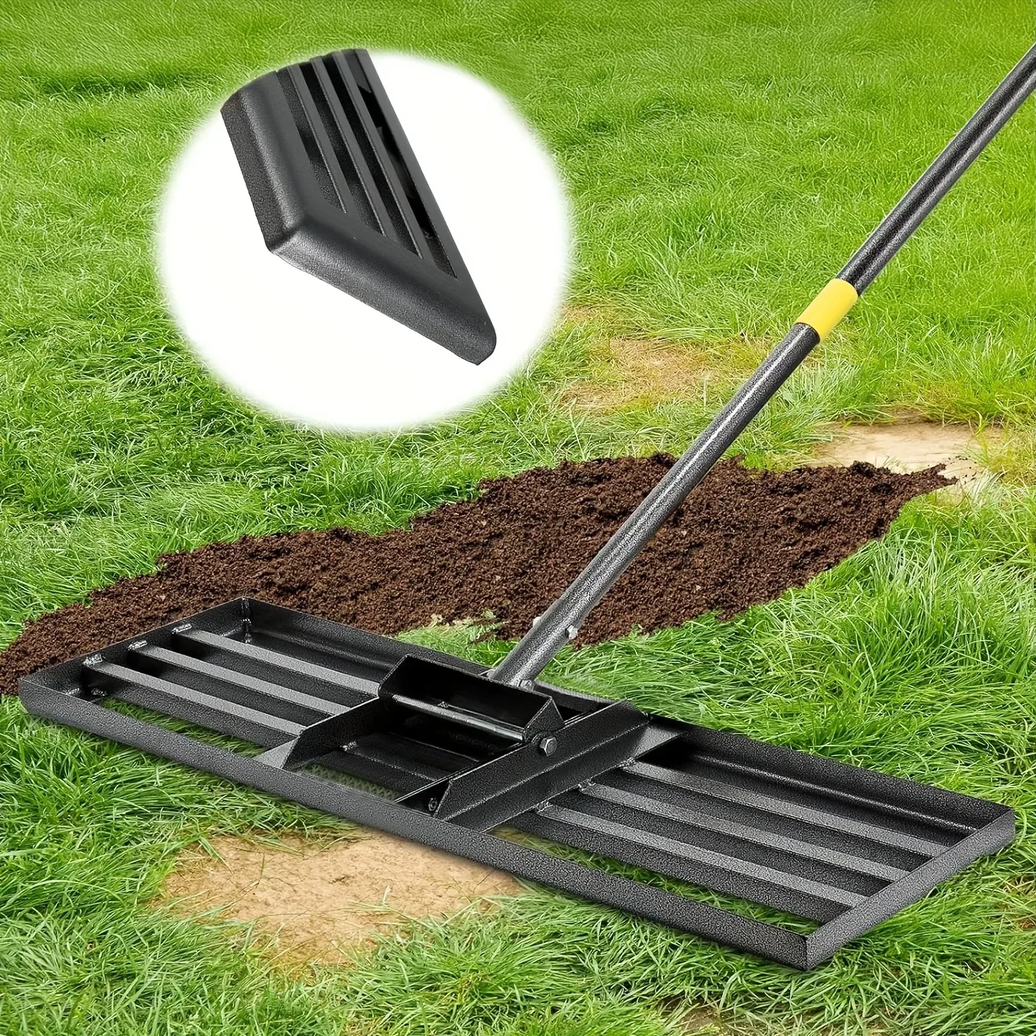 KEEHOME YEYEBEST Lawn Leveling Rake, 17X10 Heavy Duty Lawn Leveler Tool for Lawns with 6FT Ergonomic Handle, Yard Garden Golf Course
KEEHOME YEYEBEST Lawn Leveling Rake, 17X10 Heavy Duty Lawn Leveler Tool for Lawns with 6FT Ergonomic Handle, Yard Garden Golf Course