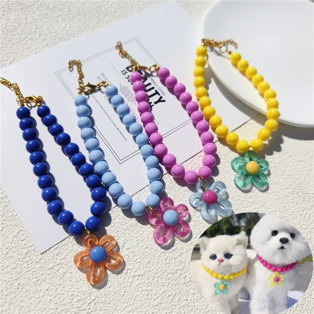Colorful Dogs Necklace Extension Chain Design Pet Collar Fashion Faux Cat Pearls Necklace Loop Pet Flower Collar Accessory
Colorful Dogs Necklace Extension Chain Design Pet Collar Fashion Faux Cat Pearls Necklace Loop Pet Flower Collar Accessory