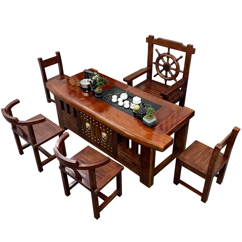 Office tea table and chair combination Chinese integrated Kung Fu retro living room solid wood tea
Office tea table and chair combination Chinese integrated Kung Fu retro living room solid wood tea