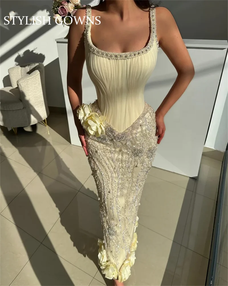 Glamorous Beads Square Collar Evening Dress for Women 3D Flower Tulle Vestido Fiesta Ceremony Customized فستان حفله
Glamorous Beads Square Collar Evening Dress for Women 3D Flower Tulle Vestido Fiesta Ceremony Customized فستان حفله