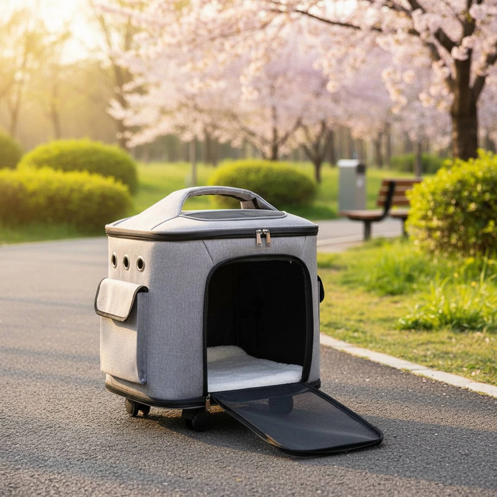 Rolling Pet Carrier Quiet Wheels Feline Carrier Suitcase Feline Travel Bag Trolley Handle Multiple Carrying Options for Outdoor
Rolling Pet Carrier Quiet Wheels Feline Carrier Suitcase Feline Travel Bag Trolley Handle Multiple Carrying Options for Outdoor