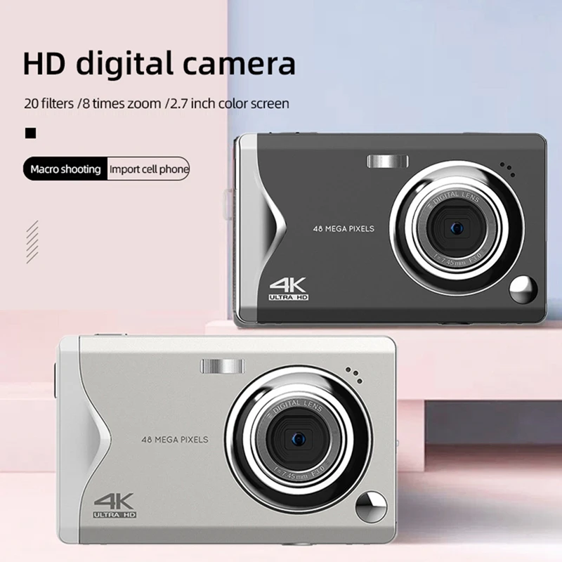 Цифровая камера 4K HD, 3-дюймовая камера с большим экраном и автофокусом, портативная Красивая цифровая камера, видеорегистратор для путешествий
Цифровая камера 4K HD, 3-дюймовая камера с большим экраном и автофокусом, портативная Красивая цифровая камера, видеорегистратор для путешествий