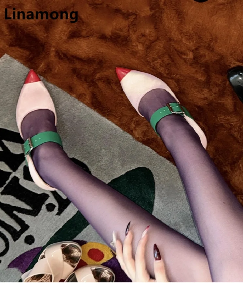 Satin French Pointed Color Blocked Belt Buckle Thick Heel Mary Jane Single Shoes Light Mouth High Heels Women's Shoes
Satin French Pointed Color Blocked Belt Buckle Thick Heel Mary Jane Single Shoes Light Mouth High Heels Women's Shoes