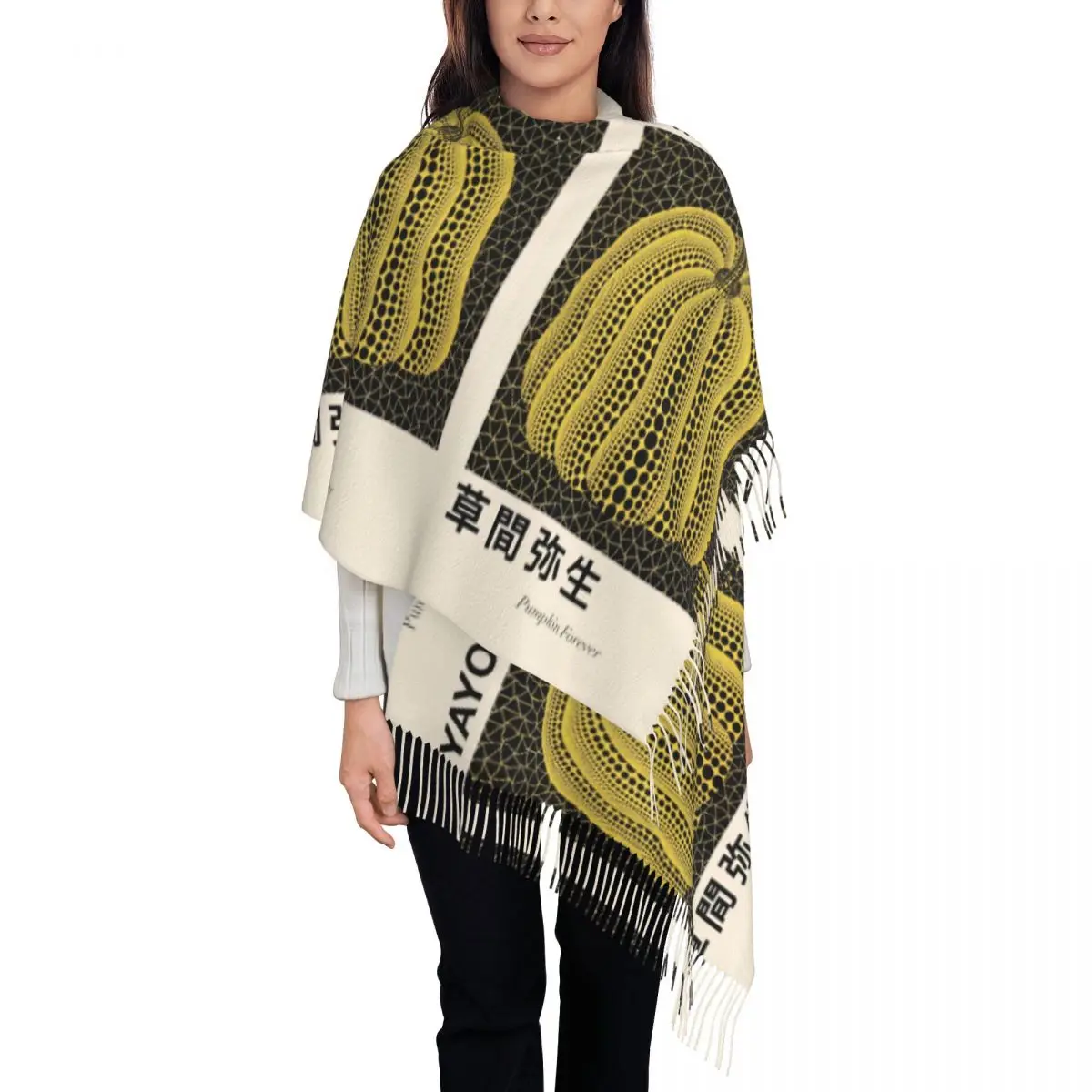 Стильный шарф с кисточками Yayoi Kusama Pumkin Forever, женский зимне-осенний теплый платок, женские шарфы с абстрактным искусством
Стильный шарф с кисточками Yayoi Kusama Pumkin Forever, женский зимне-осенний теплый платок, женские шарфы с абстрактным искусством