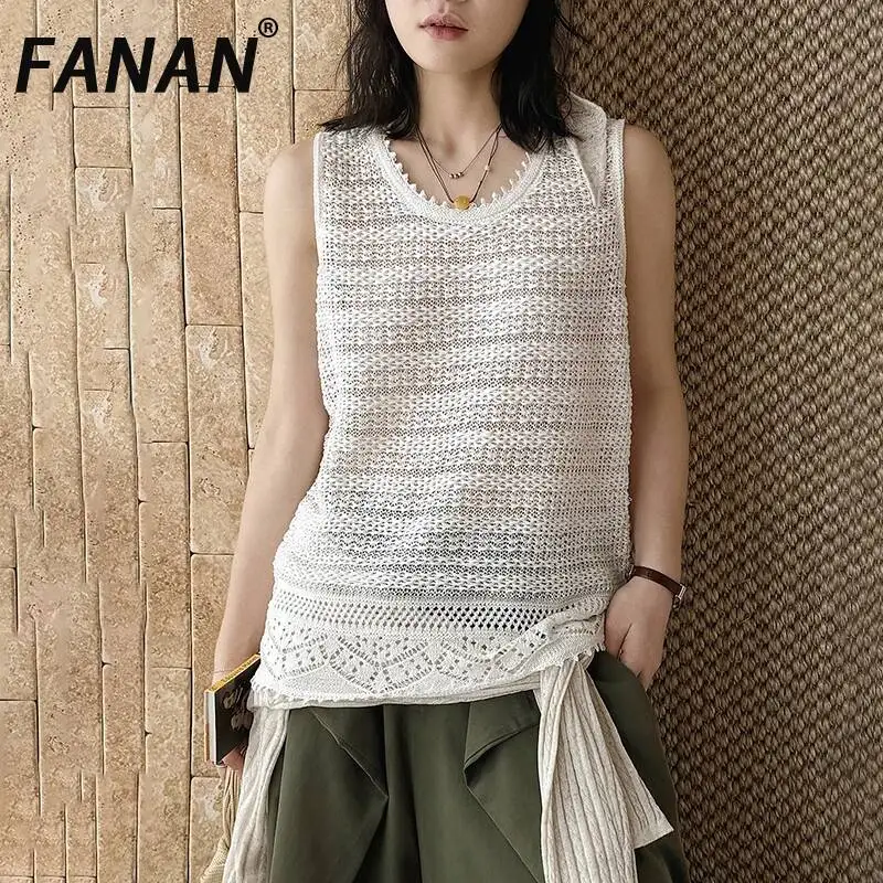 FANAN Summer New Parisian Old Money Style Micro-Cutout Patchwork Knit Vest Intricately Woven Designer Top For Women Fashion
FANAN Summer New Parisian Old Money Style Micro-Cutout Patchwork Knit Vest Intricately Woven Designer Top For Women Fashion