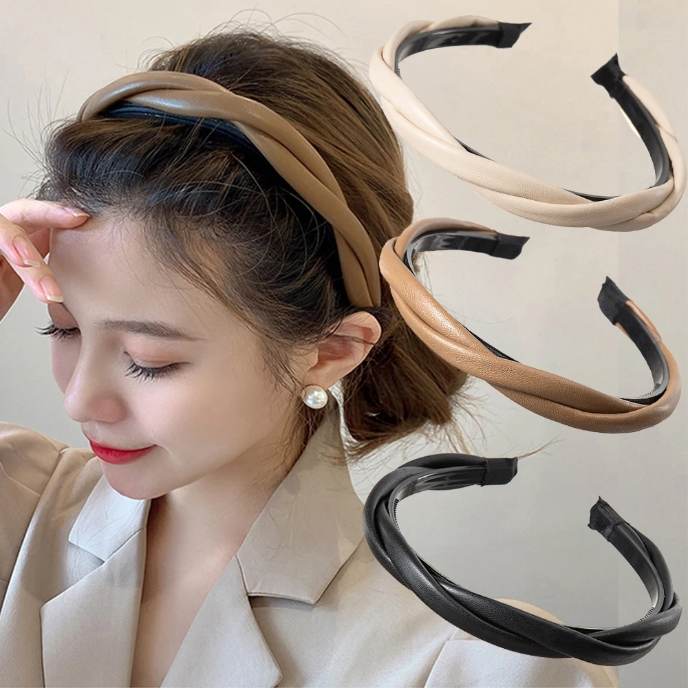 New Fashion Women Headband PU Leather Hairban Hair Hoop Twisted Braided Non-Slip Headwear Girls Vintage Turban Hair Accessories
New Fashion Women Headband PU Leather Hairban Hair Hoop Twisted Braided Non-Slip Headwear Girls Vintage Turban Hair Accessories
