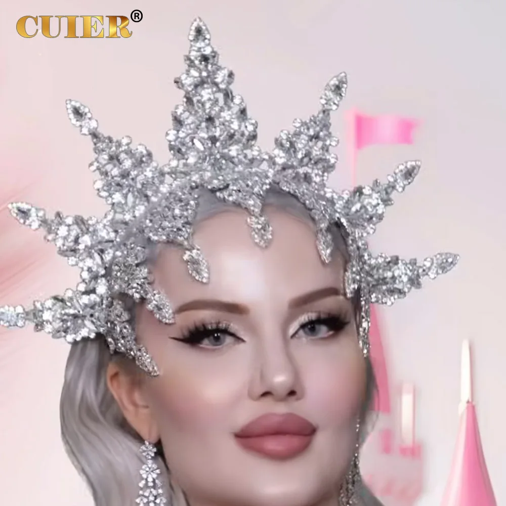 CUIER A three-dimensional geometric exaggerated female headwear stage crown showgirl headpiece jewelry for stage wedding
CUIER A three-dimensional geometric exaggerated female headwear stage crown showgirl headpiece jewelry for stage wedding