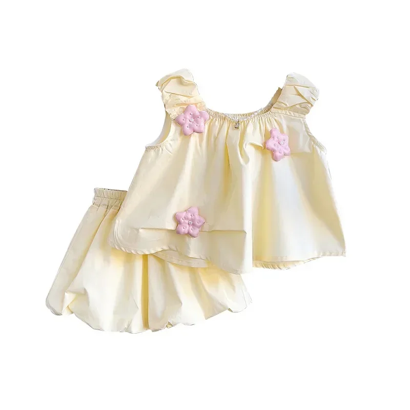 Fashion Korean Sweet Toddler Girl Clothes Girls Outfits Set 2 3 4 5 6 7Yrs Girls Clothes Set Summer Sling Vest Shirt+Shorts
Fashion Korean Sweet Toddler Girl Clothes Girls Outfits Set 2 3 4 5 6 7Yrs Girls Clothes Set Summer Sling Vest Shirt+Shorts