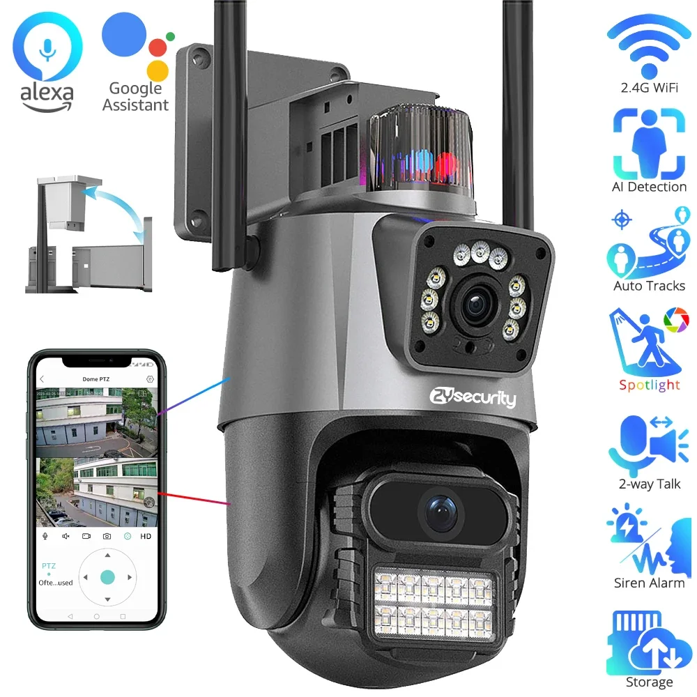Dual Screen Dome PTZ WiFi Camera Dual lens IR Color Night Vision Outdoor Security IP Camera FHD CCTV Surveillance Cameras iCSee
Dual Screen Dome PTZ WiFi Camera Dual lens IR Color Night Vision Outdoor Security IP Camera FHD CCTV Surveillance Cameras iCSee