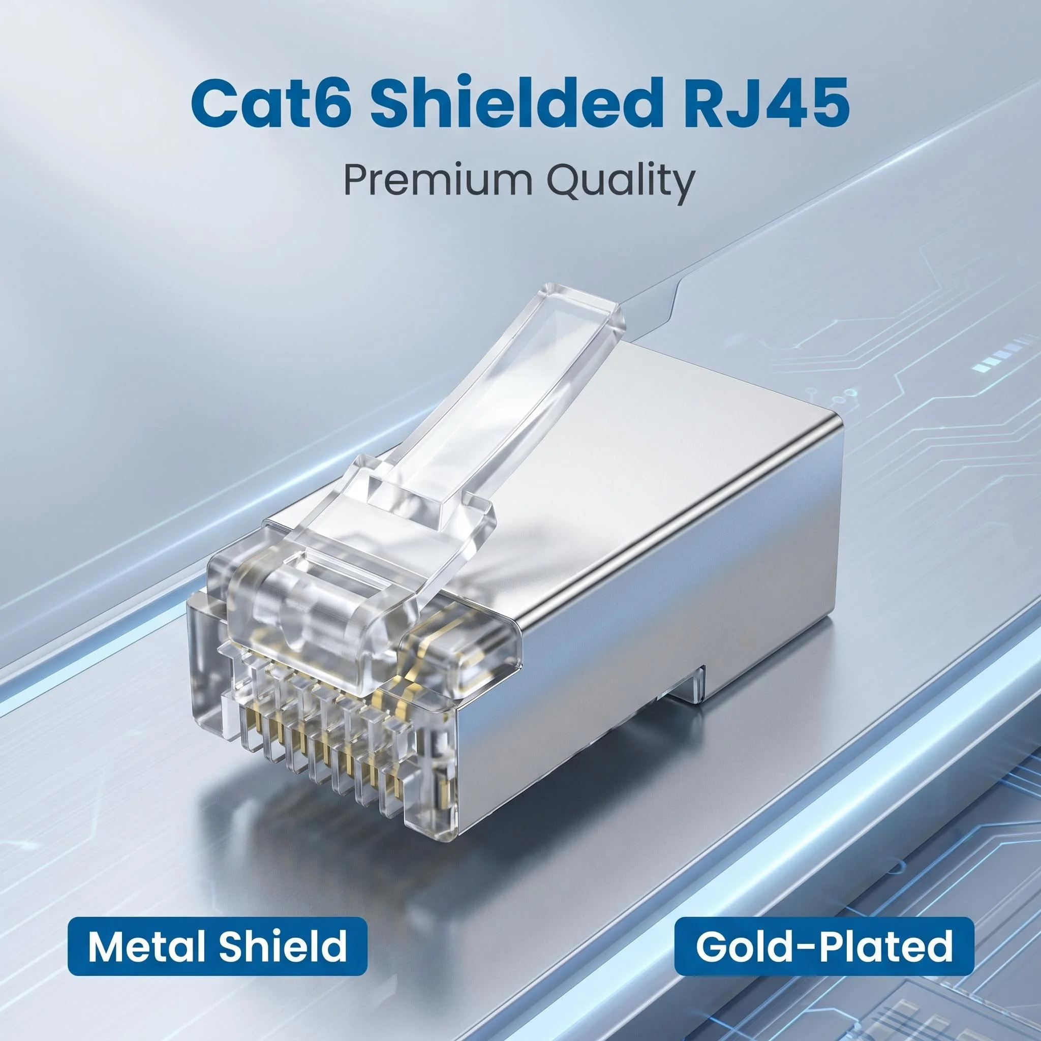 Pass Through RJ45 Connector 8P8C Cat7/Cat6/Cat5 Shielded Connectors Crystal End Gold-Plated 8P8C Crimp UTP Ethernet Modular Plug
Pass Through RJ45 Connector 8P8C Cat7/Cat6/Cat5 Shielded Connectors Crystal End Gold-Plated 8P8C Crimp UTP Ethernet Modular Plug
