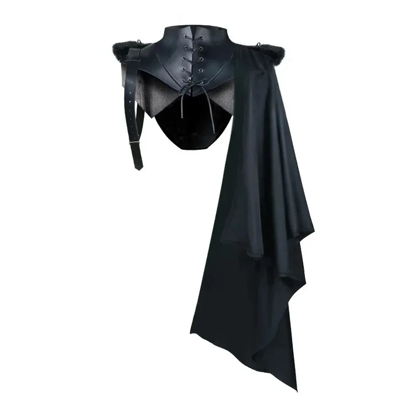 COSda@Medieval Vintage Gothic Knight Armour Black One Shoulder Cloak Gothic Punk Lace Up Renaissance Crusader Gear Cosplay Costu
COSda@Medieval Vintage Gothic Knight Armour Black One Shoulder Cloak Gothic Punk Lace Up Renaissance Crusader Gear Cosplay Costu