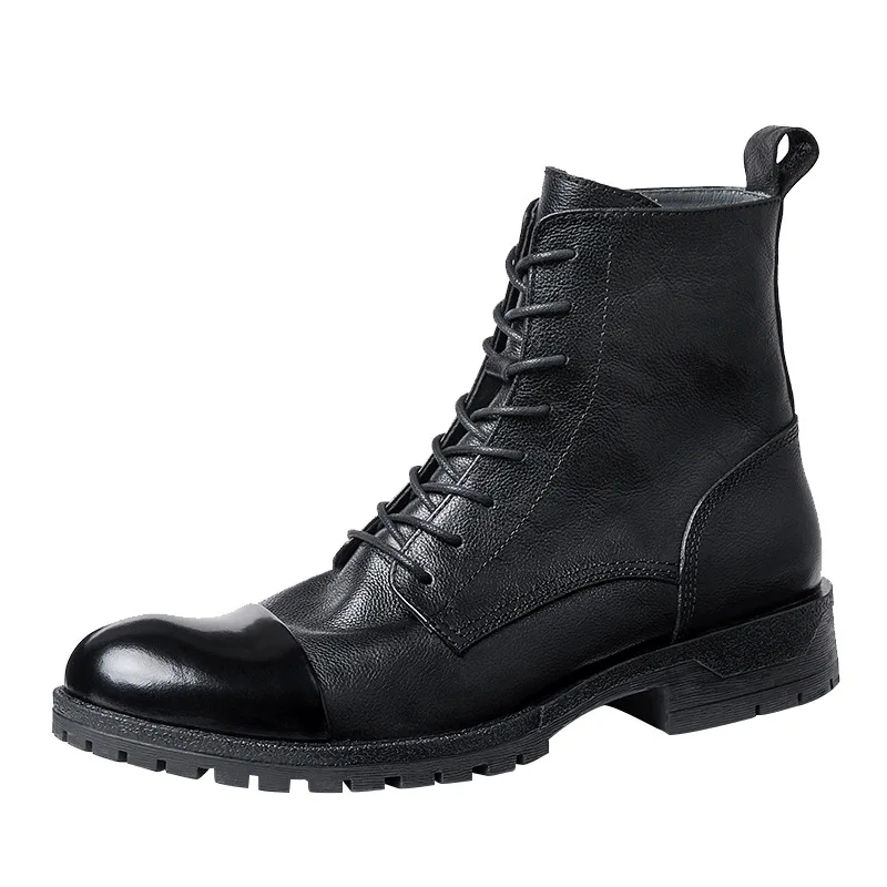 Cowhide Thick-soled Boots Men Tide Short Boots Winter Motorcycle Boots Tooling Boots High-top Slip on Genuine Leather Boots Men
Cowhide Thick-soled Boots Men Tide Short Boots Winter Motorcycle Boots Tooling Boots High-top Slip on Genuine Leather Boots Men