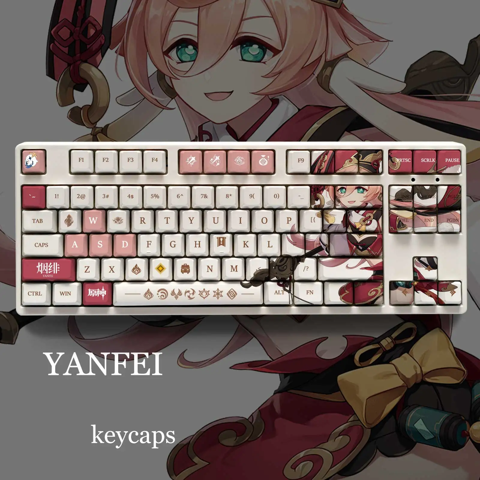 Game Genshin Impact Yanfei 108 Key Cap PBT DYE Sublimation OEM Height MX Cross Axis Switch Mechanical Keyboard Keycap Otaku Gift
Game Genshin Impact Yanfei 108 Key Cap PBT DYE Sublimation OEM Height MX Cross Axis Switch Mechanical Keyboard Keycap Otaku Gift