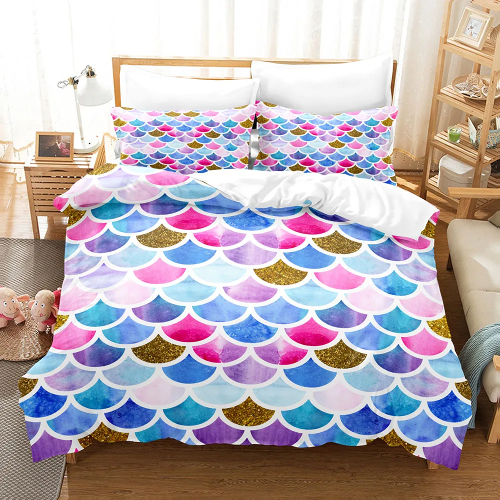 3D Beautiful Mermaid Scale Bedding Set Colorful Fish Scale Quilt Cover Set Duvet Cover Pillowcase Bedclothes Queen King Size
3D Beautiful Mermaid Scale Bedding Set Colorful Fish Scale Quilt Cover Set Duvet Cover Pillowcase Bedclothes Queen King Size