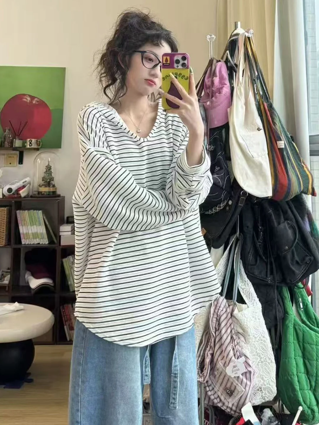 Loose Long Sleeve Hoodie Women Casual Comfortable plus Size Striped Top Early Autumn Atmosphere Feeling Black White Ladies Fa...
Loose Long Sleeve Hoodie Women Casual Comfortable plus Size Striped Top Early Autumn Atmosphere Feeling Black White Ladies Fa...