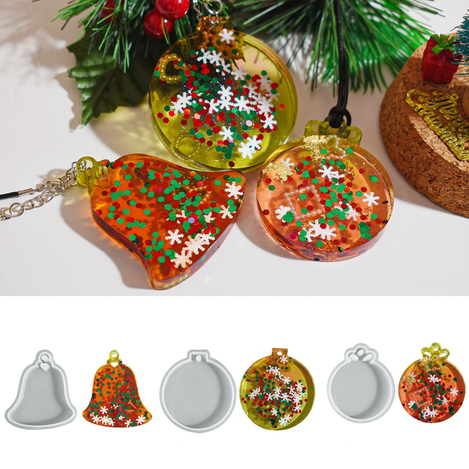 Christmas Silicone Molds for Epoxy Resin DIY Tree Deer Snowflake Glove Pendant Craft
Christmas Silicone Molds for Epoxy Resin DIY Tree Deer Snowflake Glove Pendant Craft