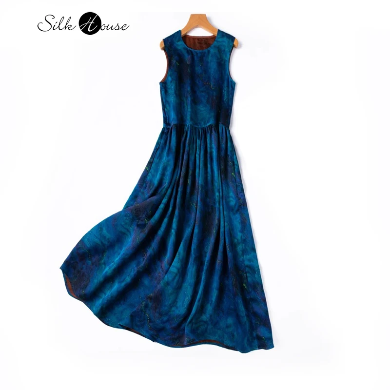 2025 Women's Fashion Summer New 100% Natural Mulberry Silk Blue Fragrant Cloud Yarn Elegant A-line Large Swing Tank Top Dress
2025 Women's Fashion Summer New 100% Natural Mulberry Silk Blue Fragrant Cloud Yarn Elegant A-line Large Swing Tank Top Dress