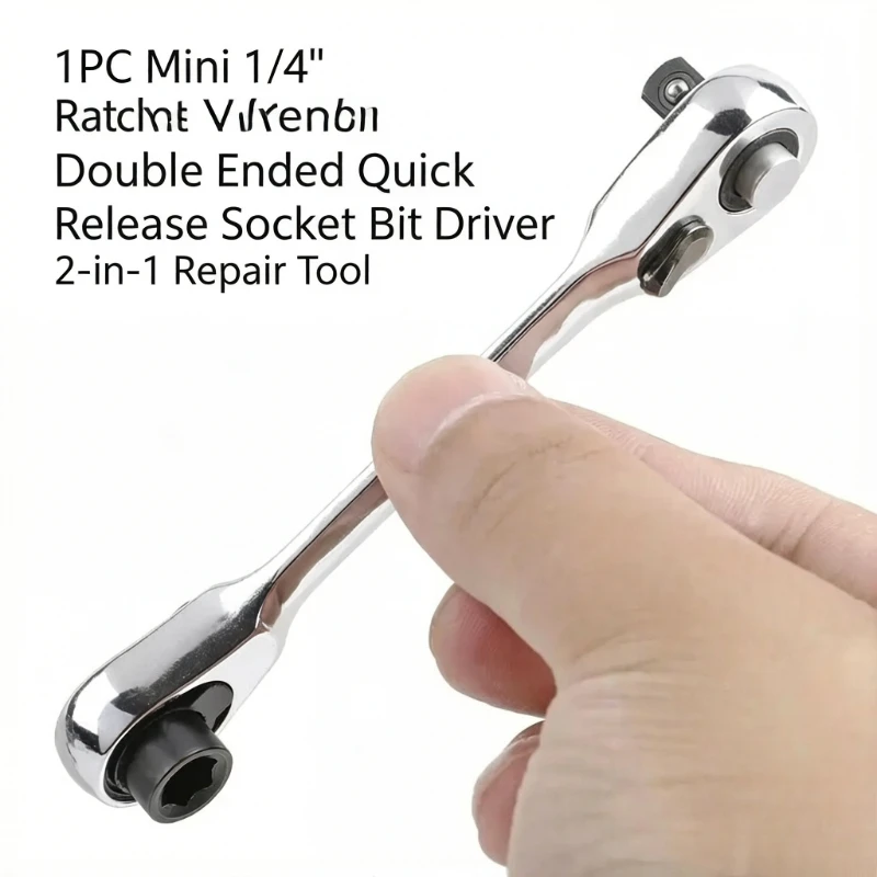 1PC Mini 1/4" Ratchet Wrench Double Ended Quick Release Socket Bit Driver 2-in-1 Repair Tool
1PC Mini 1/4" Ratchet Wrench Double Ended Quick Release Socket Bit Driver 2-in-1 Repair Tool