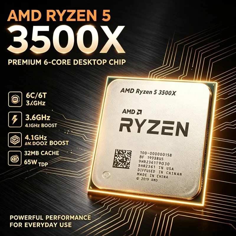Compatible AM4 Series Motherboard CPU R5 3500X 65W Low Power 3.6GHz 6 Thread Chip For Desktop Computer Hardware Renewal