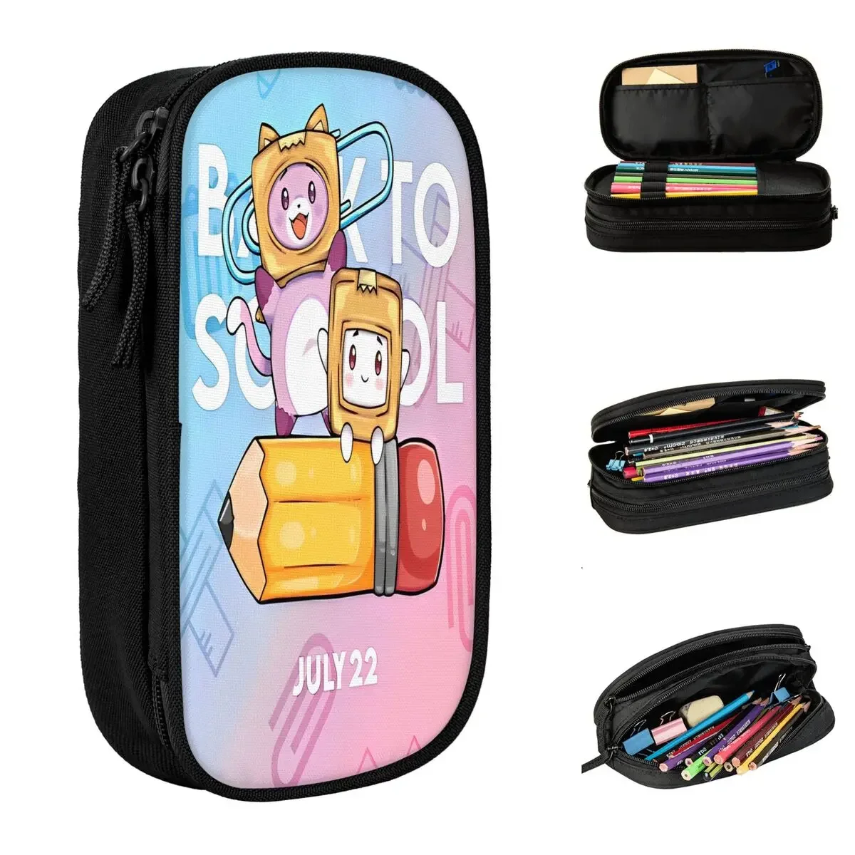 L-Lankybox Foxy Boxy Pencil Cases Cartoon Pencilcases Pen Box for Student Large Storage Bag Students School Zipper Stationery
L-Lankybox Foxy Boxy Pencil Cases Cartoon Pencilcases Pen Box for Student Large Storage Bag Students School Zipper Stationery
