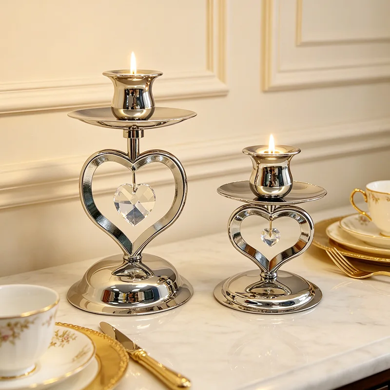 PYH candle holder silver love crystal candle holder retro light luxury dinner romantic props ornament
PYH candle holder silver love crystal candle holder retro light luxury dinner romantic props ornament