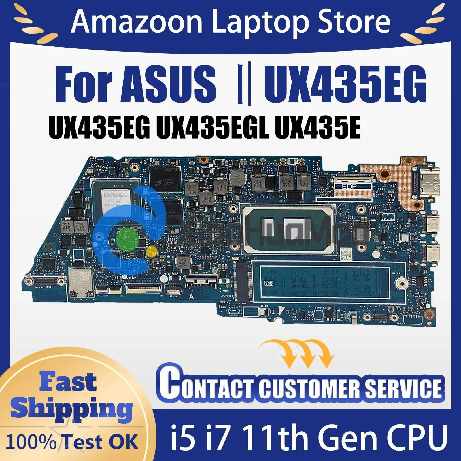 UX435EA mainboard for ASUS UX435EG UX435EAL UX435EG UX435EGL RX435E BX435E laptop motherboard I5 I7 11th Gen 8GB/16GB-RAM DDR4
UX435EA mainboard for ASUS UX435EG UX435EAL UX435EG UX435EGL RX435E BX435E laptop motherboard I5 I7 11th Gen 8GB/16GB-RAM DDR4